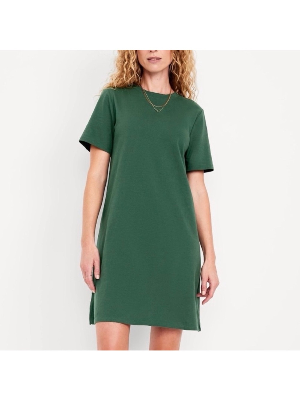 EUC Old Navy Forest Green Short Sleeve Shift Dress Size large